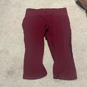Lululemon leggings, capris, size 12, dark red